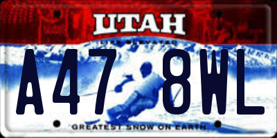 UT license plate A478WL