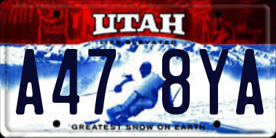 UT license plate A478YA