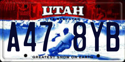 UT license plate A478YB