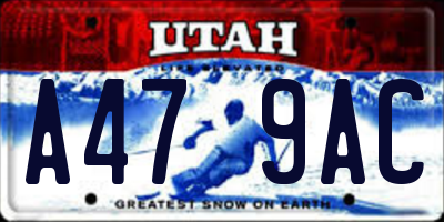 UT license plate A479AC
