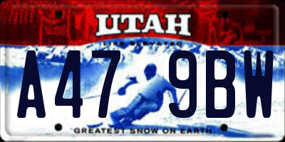 UT license plate A479BW