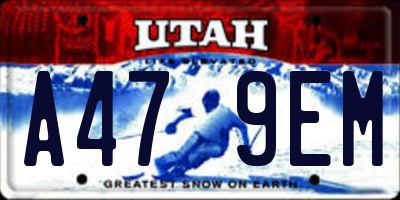 UT license plate A479EM