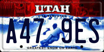 UT license plate A479ES