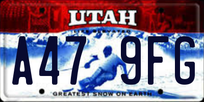 UT license plate A479FG
