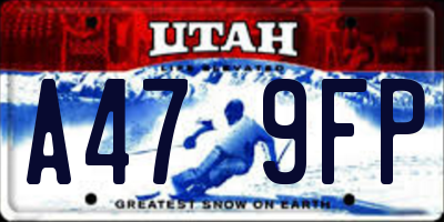 UT license plate A479FP