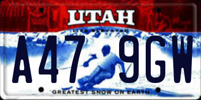 UT license plate A479GW