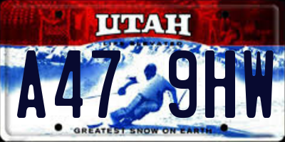 UT license plate A479HW
