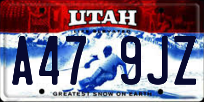 UT license plate A479JZ