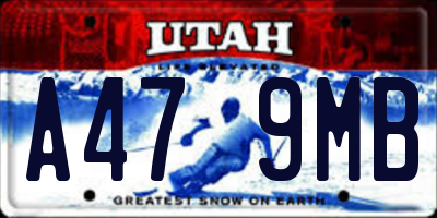 UT license plate A479MB