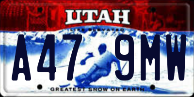 UT license plate A479MW