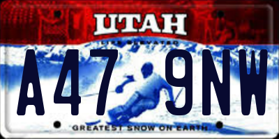 UT license plate A479NW
