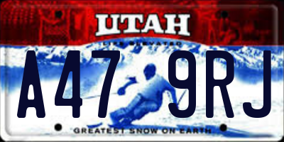 UT license plate A479RJ