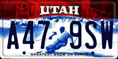 UT license plate A479SW