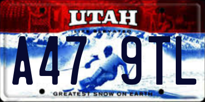 UT license plate A479TL