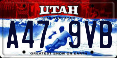UT license plate A479VB