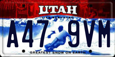 UT license plate A479VM