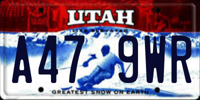 UT license plate A479WR