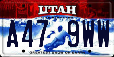UT license plate A479WW
