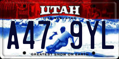 UT license plate A479YL