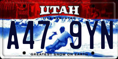 UT license plate A479YN