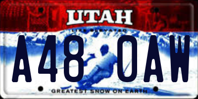 UT license plate A480AW