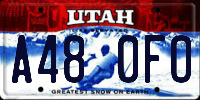 UT license plate A480FO