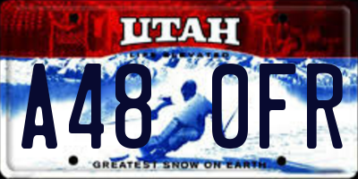 UT license plate A480FR