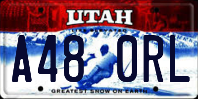 UT license plate A480RL