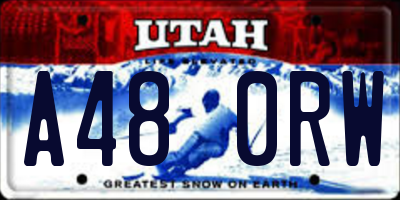 UT license plate A480RW