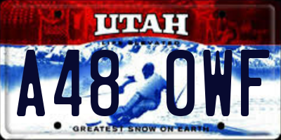 UT license plate A480WF
