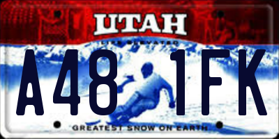 UT license plate A481FK
