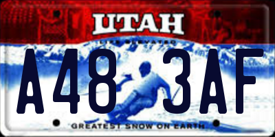 UT license plate A483AF