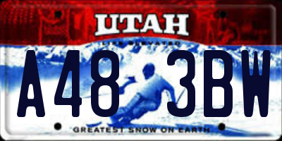 UT license plate A483BW