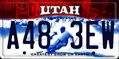 UT license plate A483EW