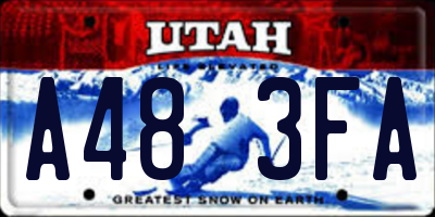 UT license plate A483FA
