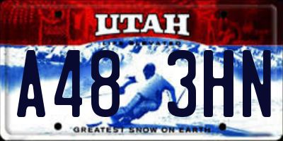 UT license plate A483HN