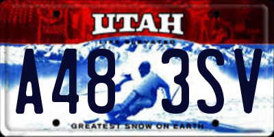 UT license plate A483SV