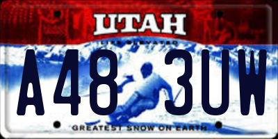 UT license plate A483UW
