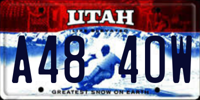 UT license plate A484OW