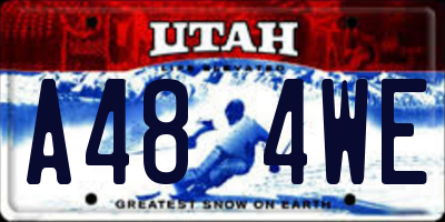 UT license plate A484WE