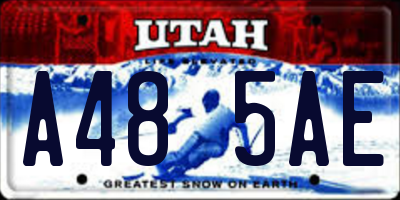 UT license plate A485AE