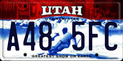 UT license plate A485FC