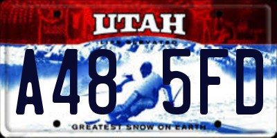 UT license plate A485FD