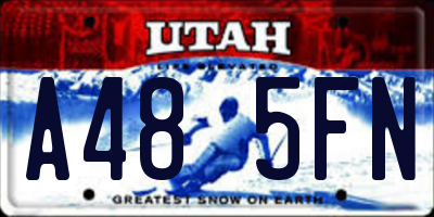 UT license plate A485FN