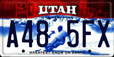 UT license plate A485FX