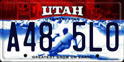 UT license plate A485LO