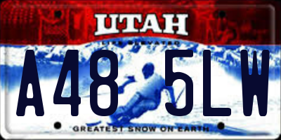 UT license plate A485LW