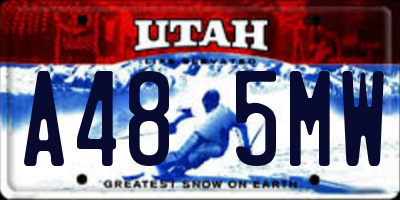 UT license plate A485MW