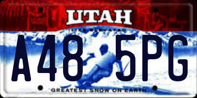 UT license plate A485PG