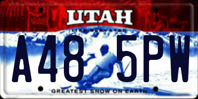 UT license plate A485PW